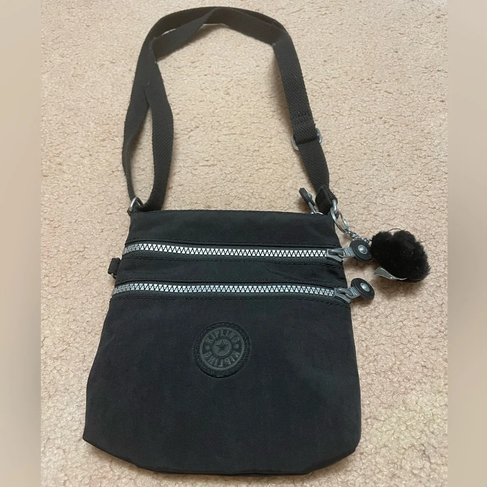 Kipling Black Messenger Bag with Silver Accents - Picture 2 of 8